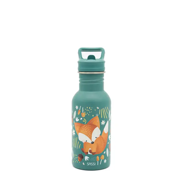 Sassi Ανοξείδωτο Παγούρι με Καλαμάκι 500ml Crunchy The Fox