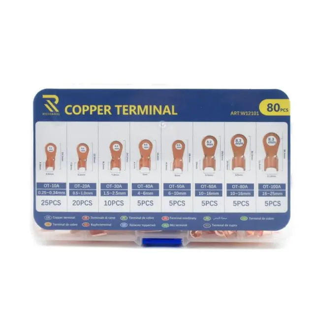 RChang Ακροδέκτες Οπής Χάλκινο 80τμχ W12101 - Copper terminal 80pcs Z696133
