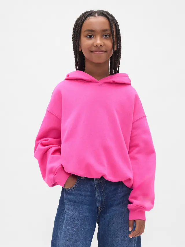 Παιδικό VintageSoft Oversized Bubble Φούτερ Happy pink - XXL