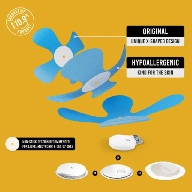 Not Just a Patch X-Patches Αδιάβροχο Αυτοκόλλητο για Omnipod, Libre & Medtronic 20τμχ – Μπλε 2