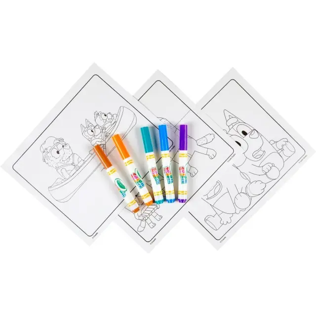 Χρωμοσελίδες Bluey Crayola Colour Wonder με 4 μαρκαδόρους 3