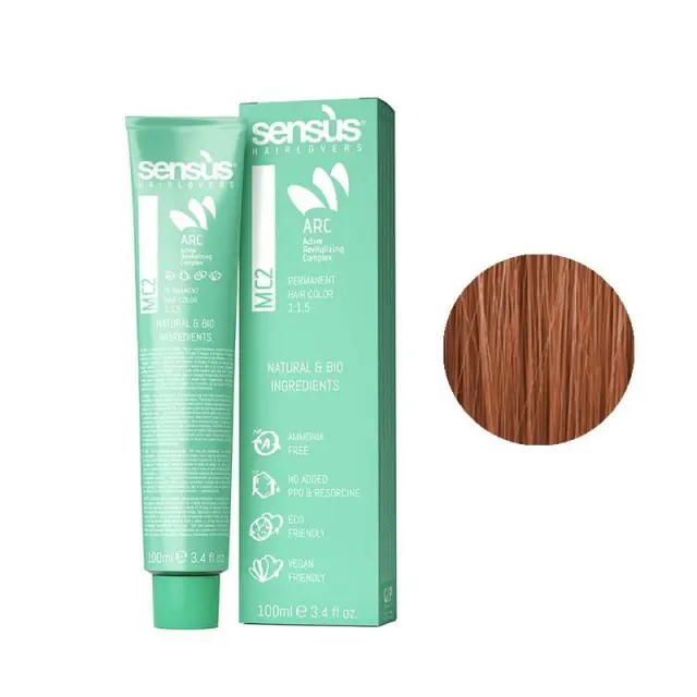 Sensus MC2 Permanent Hair Color 7.44 Copper Blonde 100ml - (μόνιμη βαφή χωρίς αμμωνία έντονο χάλκινο ξανθό)