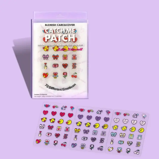 Catch Me Patch Love Yourself Emoticon Design 72pcs - Επιθέματα Υδρογέλης για Κάλυψη Σημαδιών 2