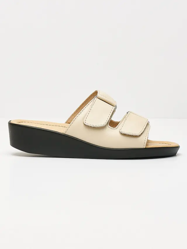 Toscana Παντόφλες Γυναικείο δέρμα Μπεζ TOS/3494 BEIGE 3