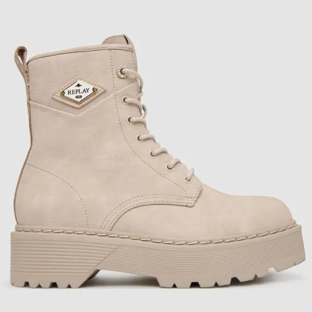 Biker Μποτάκια Replay GWL63.000.C001ZS-C083 Μπεζ - 36