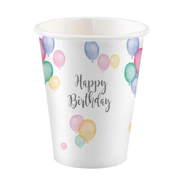 Party Ποτηρια Χαρτινα Happy Birthday Pastel 8 Τεμαχιων (M990371066)