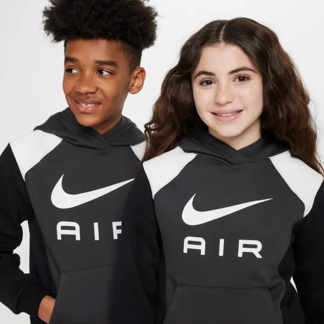 Nike Air Hoody ΠΑΙΔΙΚΗ ΜΠΛΟΥΖΑ (FZ4955-060) - Λευκό-Μαύρο 2