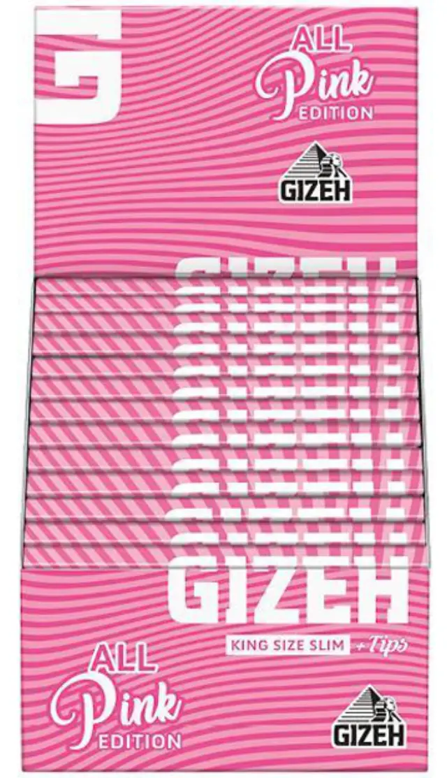 GIZEH Χαρτάκια All Pink Edition King Size Slim + Tips - Μαγνητικό Κλείσιμο 3