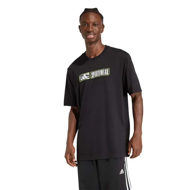 adidas Sportswear Men's Camo Linear Climacool Graphic Tee Μαύρο JZ7490 (adidas Sportswear)