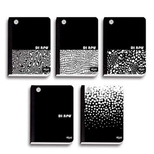 Skag Λινόδετο Τετράδιο 2 Θεμάτων Black & White Α4 Ριγέ / 309745 (Skag)