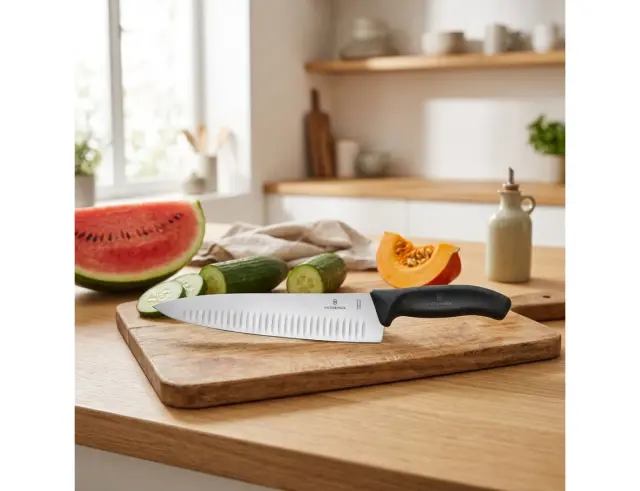 Μαχαίρι σεφ Victorinox Swiss Classic με αυλακώσεις και μήκος λεπίδας 25cm - Black6.8023.25B