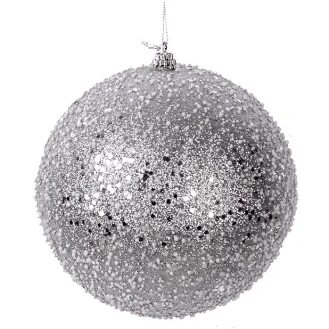 Μπάλα Decor Με Χιόνι Ασημί 15cm