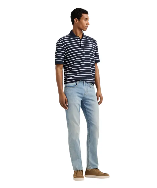 Pepe Jeans - Ανδρικό Τζιν Παντελόνι Cash Straight Fit Mid Rise PM20839584-000 Μπλε Ανοιχτό 3