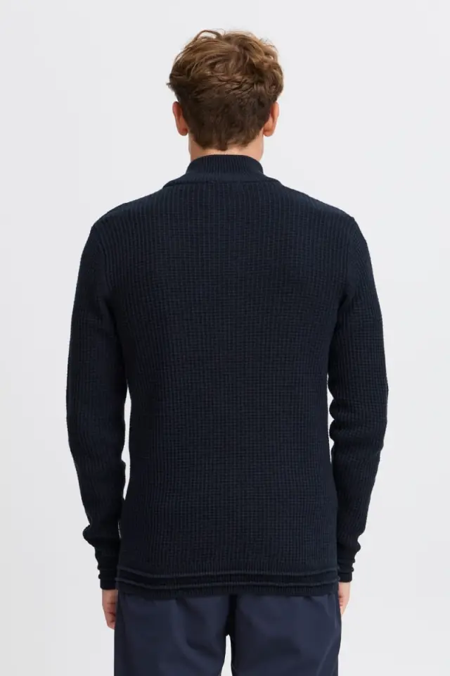 Casual Friday KARL 20505296 Ανδρικό Πλεκτό με Φερμουάρ Regular-Fit Βαμβακερό – Dark Navy Blue - M 2