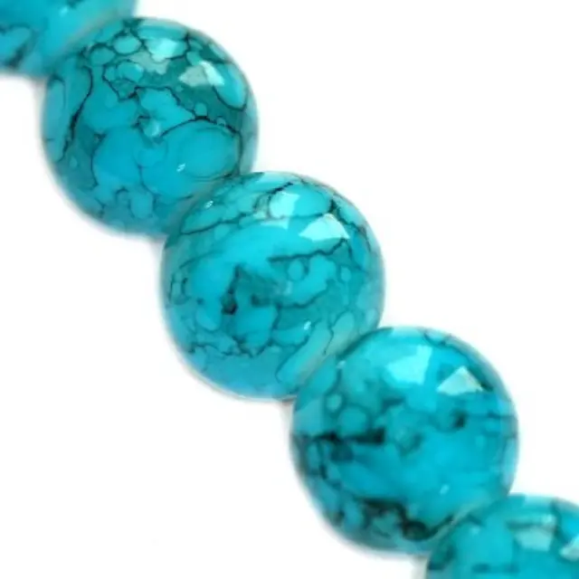 Χάντρα Επικαλυμένη Turquoise Ø10mm ~90τεμ