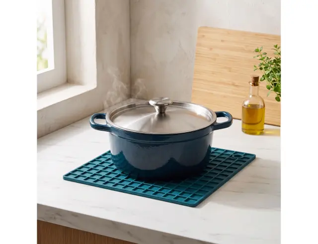 Βάση για ζεστά Σκεύη σιλικόνης 22277096 17 x 17 cm, σε 2 επιλογές χρώματος, Γαλάζιο/Πετρόλ, 1 τεμάχιο 22277096