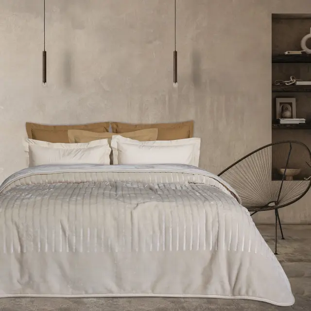 Κουβέρτα 220x240 Υπέρδιπλη 700gsm Velour Das Home 1351 Beige 100% Ακρυλικό