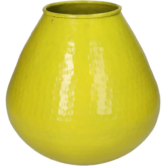 Βάζο Κίτρινο Αλουμίνιο 22x22x20cm