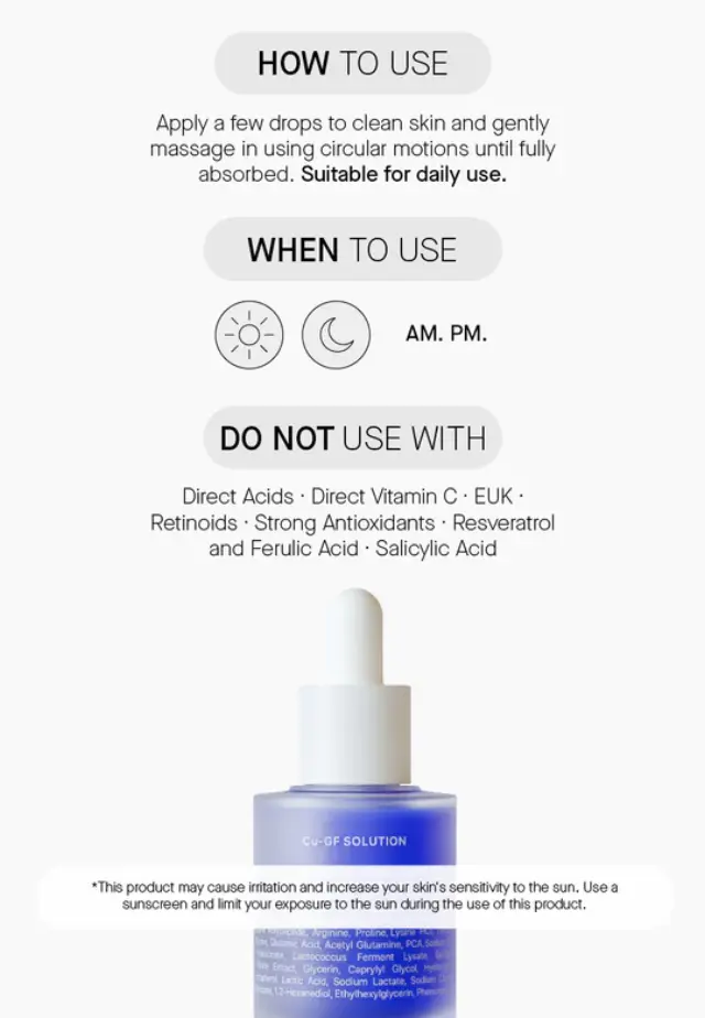 Niche Beauty Lab - Transparent - Cu-Gf Solution - Θεραπεία αντιγήρανσης με πεπτίδιο χαλκού και αυξητικούς παράγοντες 30ml 2