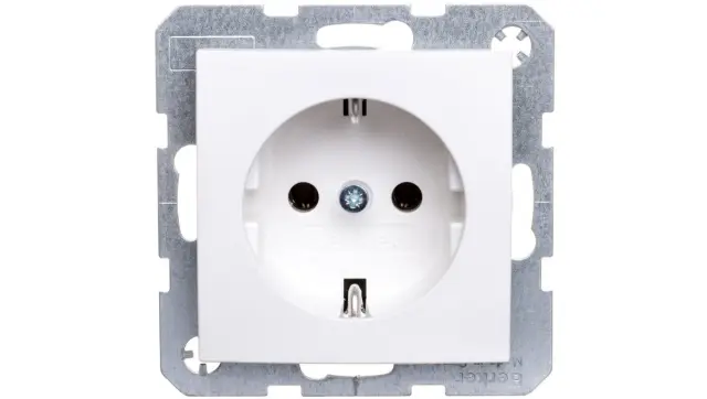 SCHUKO soc. out., S.1/B.3/B.7, p. white, matt, plastic