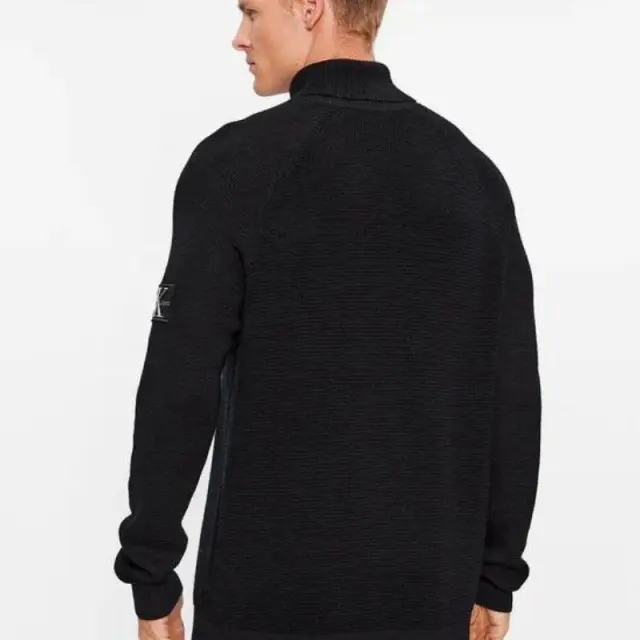 Calvin Klein - Ανδρικό Πουλόβερ Ζιβάγκο Regular Fit J30J325093-BEH Μαύρο - 2XL 2