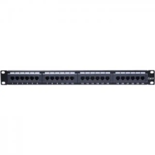 Patch panel κατηγορίας CAT 6 UTP, 24 θυρών σε μαύρο χρώμα. 2