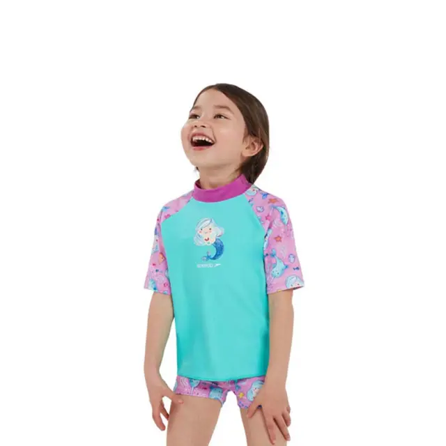 Speedo Girl's Short Sleeve Printed Rush Sun Protection Top Set Ροζ 811882G745 (Speedo)