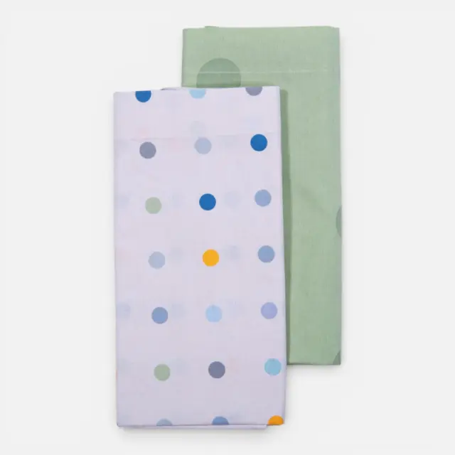 Σετ Σεντόνια Λίκνου Βρεφικά 2τεμ. Baby Dots Nef Nef Homeware, 100% ΒΑΜΒΑΚΙ - ECRU/GREEN (040804)