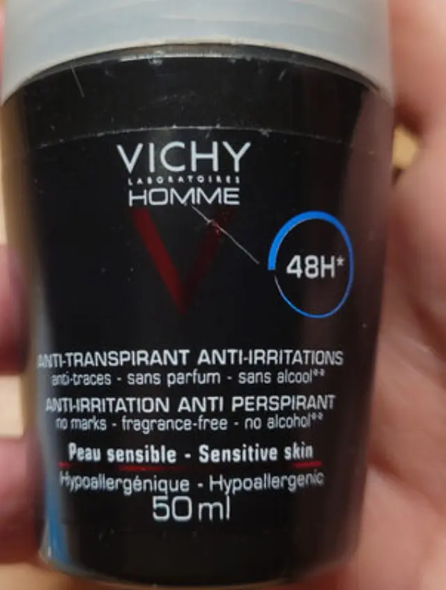 VICHY Homme 48h Deodorant Roll-on for Sensitive Skin Αποσμητικό Κατά του Ιδρώτα για Ευαίσθητες Επιδερμίδες 50ml