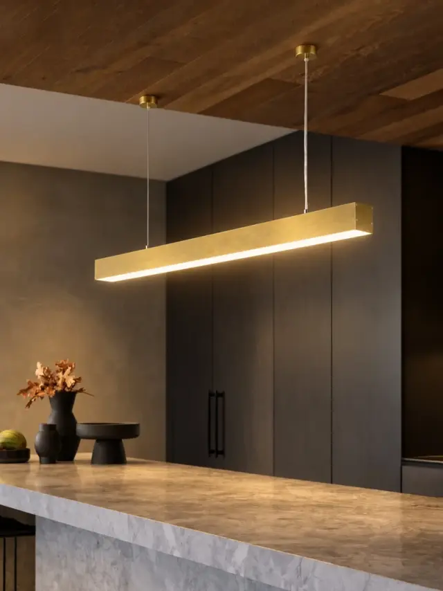 ORION LED Κρεμαστό Γραμμικό Φωτιστικό Οροφής 72W CCT με Χειριστήριο Χρυσό KLV-101-0364