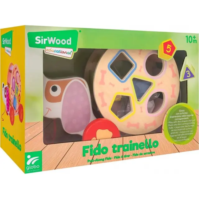 Globo Sirwood εκπαιδευτικό Σκυλάκι ξύλινο με σχήματα για 10+ Μηνών 2