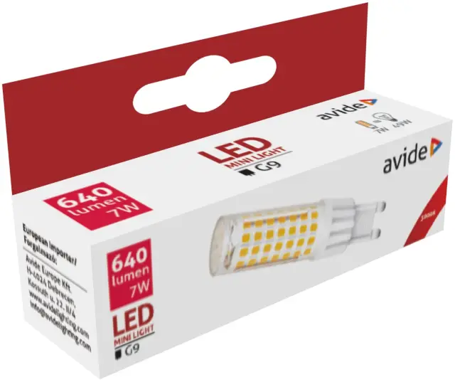 Avide LED 7W G9 220° Θερμό 3000K flat 15.001.1157