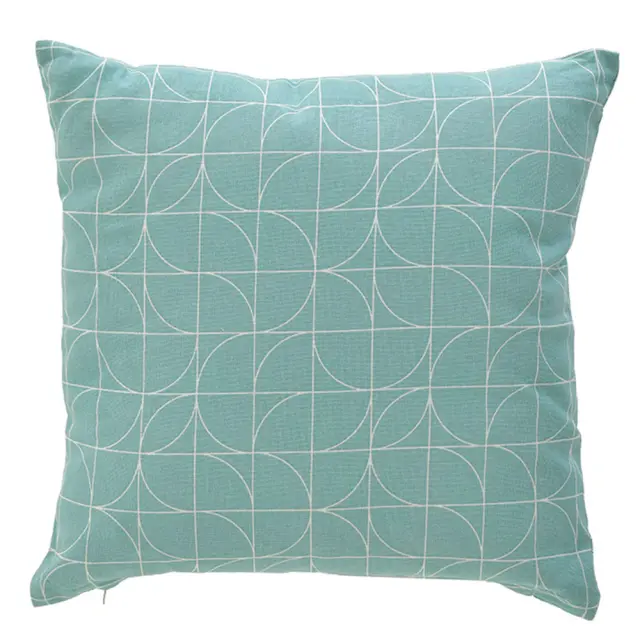 Μαξιλάρι βαμβακερό τυρκουαζ/λευκό 40x40cm InArt 6-40-879-0002