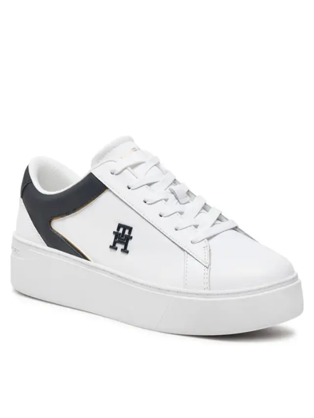 Tommy Hilfiger - Γυναικεία Δερμάτινα Sneakers Th Platform Court FW0FW07910-0K5 Λευκό 2