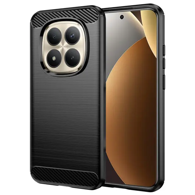 Techsuit® Carbon Silicone για Xiaomi Redmi Note 15 Pro+ 5G/Poco M8 Pro 5G-Black