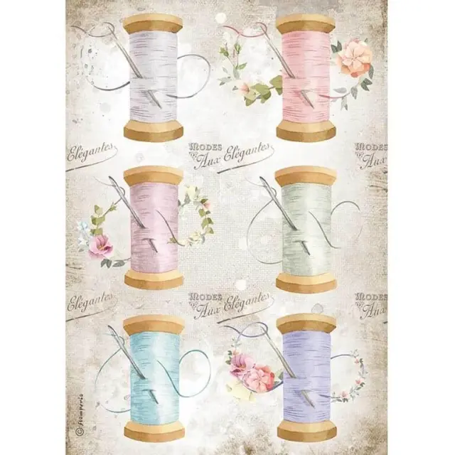 Stamperia Ριζόχαρτο για Decoupage - Romantic Threads Needle & Thread - A4
