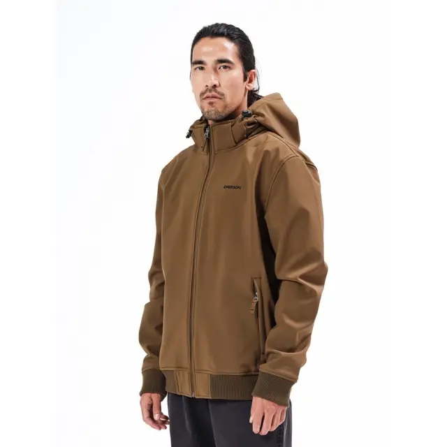 Emerson Men's Soft Shell Rib Jkt, Det/ble Hood (20-212.EM11.08-BD OLIVE) - Λαδί 3