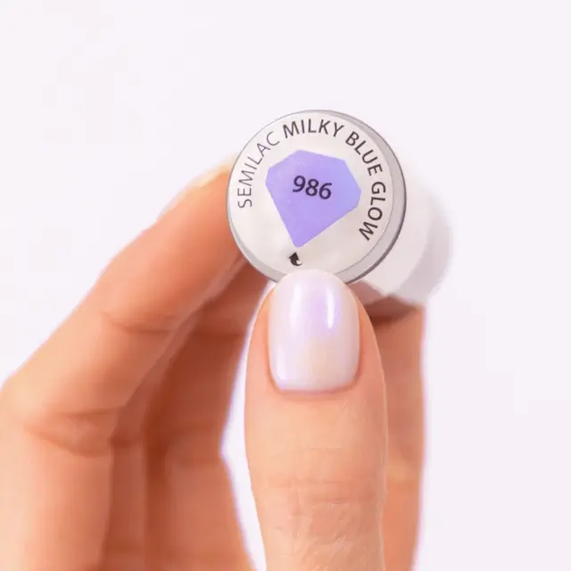 Semilac Ημιμόνιμο Βερνίκι 986 Milky Blue Glow 7ml 2