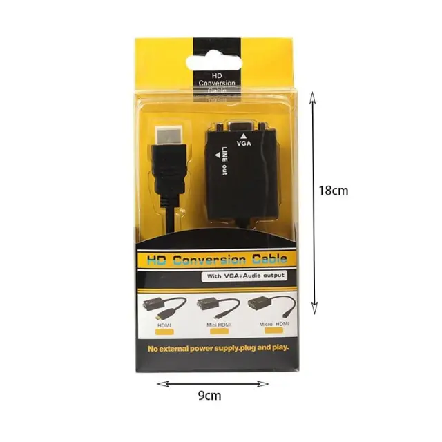 Μετατροπέας σήματος HDMI σε VGA - VGA to HDMI Converter Cable 141588 3