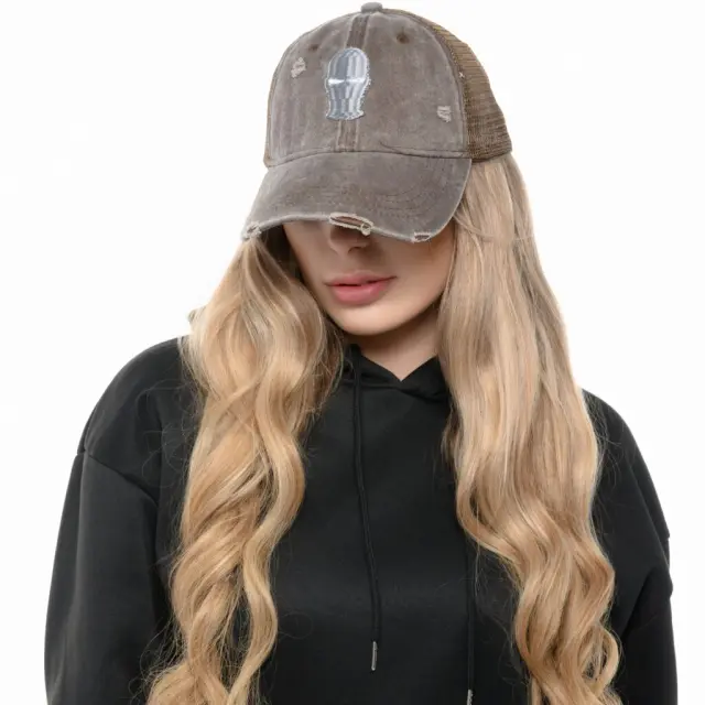 Ghetto Brown 3D Mask Washed Cap | 6 Panel 3