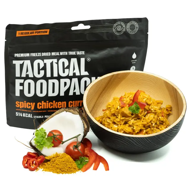 Tactical Foodpack Spicy Chicken Curry 120 g-Πικάντικο Κοτόπουλο με Κάρυ - 01-Black-Μαύρο