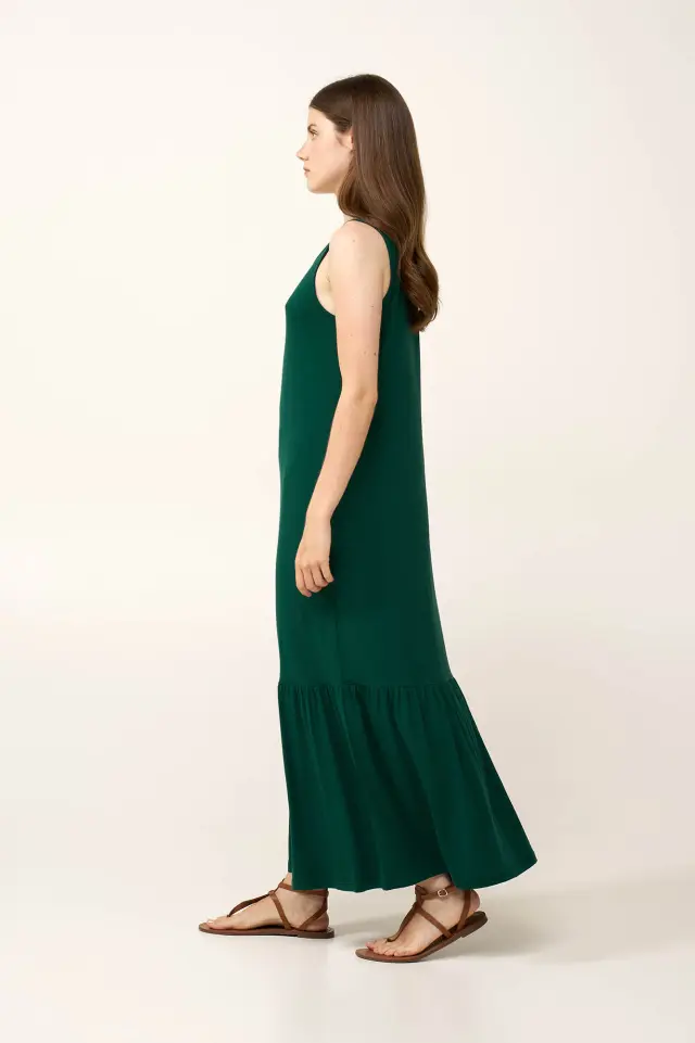 Μονόχρωμο Maxi Καλοκαιρινό Viscose Φόρεμα Vamp 24492 BLACK 2