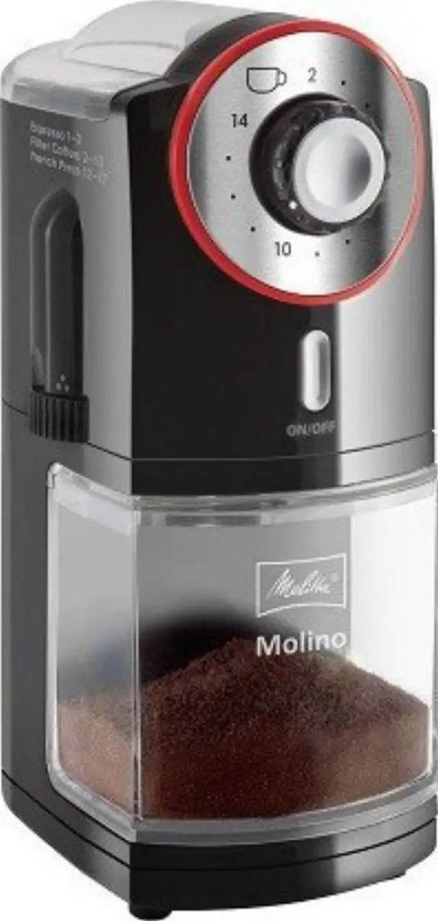 Melitta Molino Ηλεκτρικός Μύλος Καφέ 100W με Χωρητικότητα 200gr και 17 Επίπεδα Άλεσης Κόκκινος