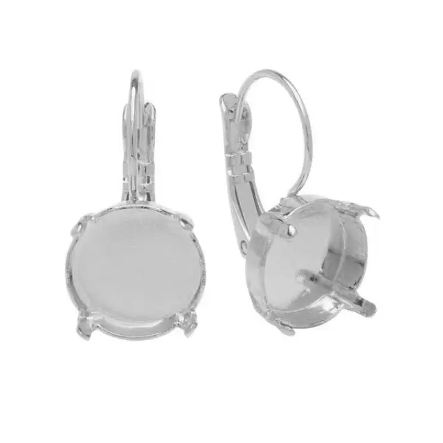 Σκουλαρίκι με Καστόνι για Swarovski 1122 10mm - Rhodium - 2τεμ