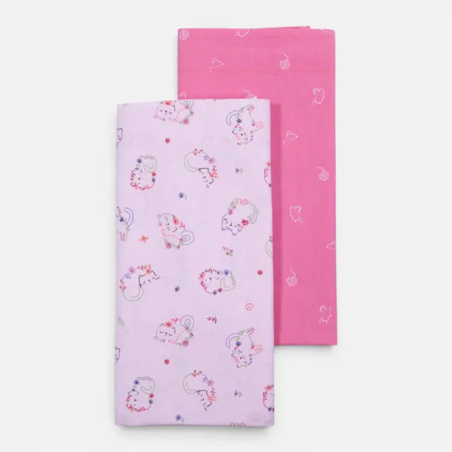 Σετ Σεντόνια Λίκνου Βρεφικά 2τεμ. Cats Are Perfect Nef Nef Homeware, 100% ΒΑΜΒΑΚΙ - PINK (040803)
