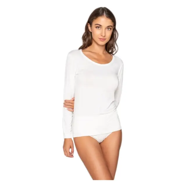 Luna Γυναικείο T-shirt Μακρύ Μανίκι Micro Touch Comfort, Χρώμα Ιβουάρ