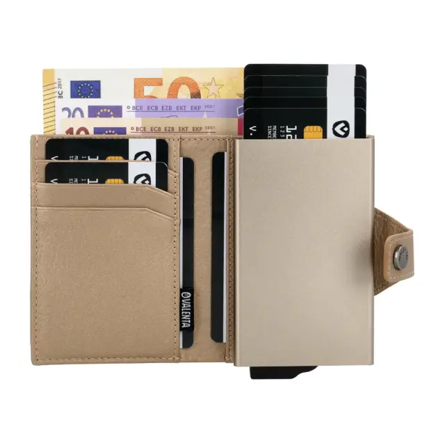 Valenta Δερμάτινο Πορτοφόλι Ανδρικό με RFID / Leather Wallet: MagSafe Luxe (5 χρώματα) - Sand 3
