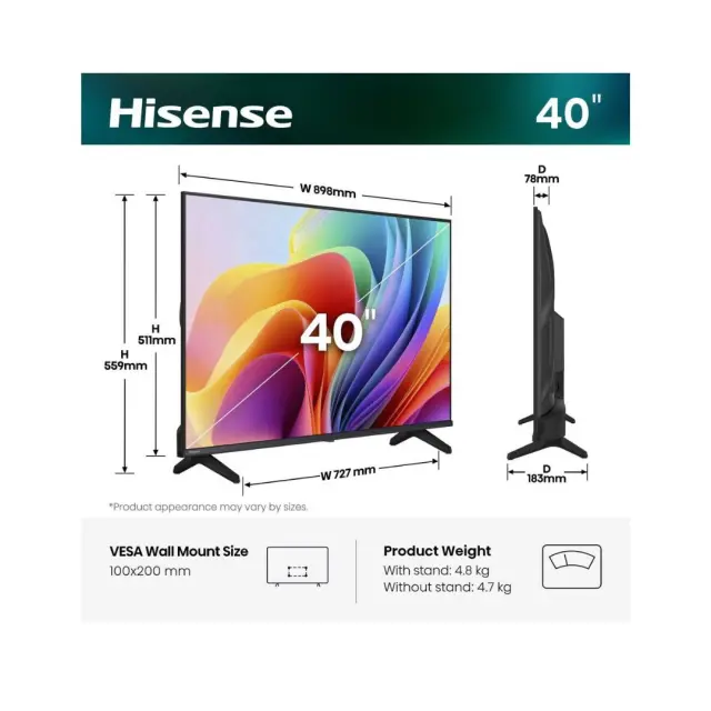 ΤΗΛΕΟΡΑΣΗ 40'' LED 40A4S HISENSE 2