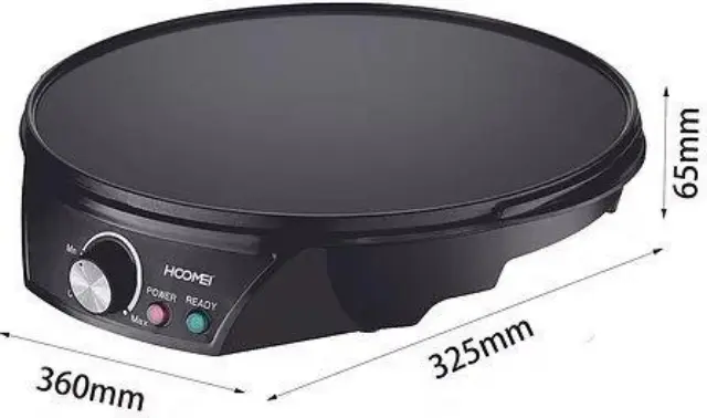 Hoomei Κρεπιέρα επιφάνειας 30cm 1200W Μαύρη HM-5855 3