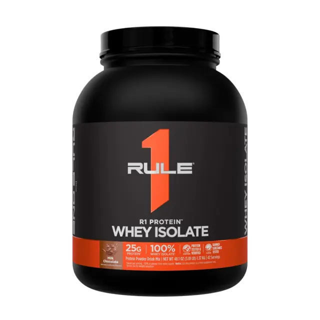 Rule1 R1 Protein Whey Isolate milk-chocolate, 3-lbs